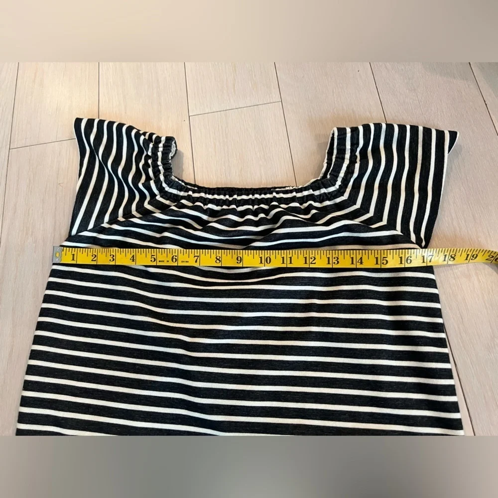 Madewell Melody Striped Mini Off Shoulder Dress S